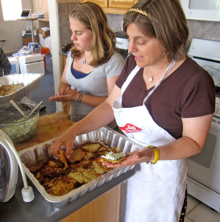 latke and cream cheese “sandwiches,” and…
