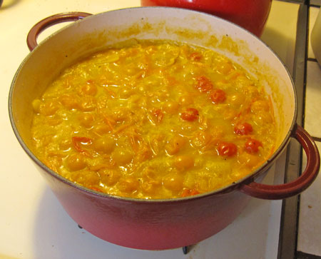 after 30 minutes they’re ready for the food mill