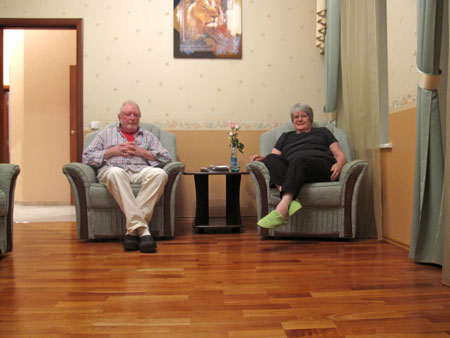 kicked back in the living room