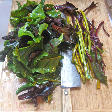 beet greens - greens and stems