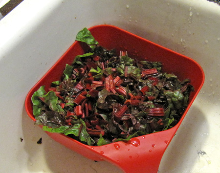 chard, washed and chopped