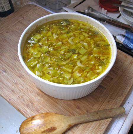 b_out_of_oven beans and celery out of the oven
