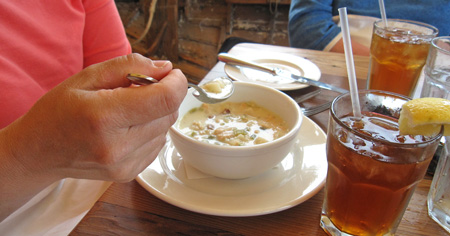 Alison said the clam chowder was the best she ever tasted