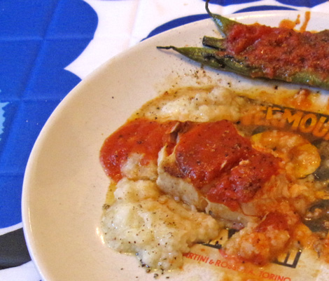 with the sauce... looked so good, I already ate half