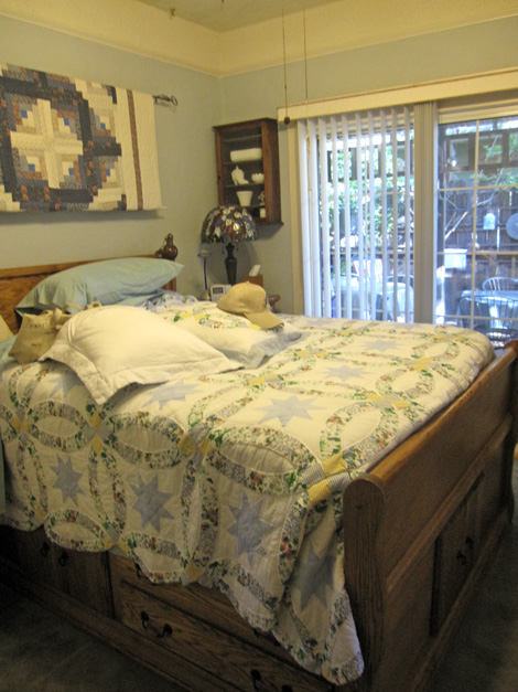 this bed is worth a picture; its so high, we needed steps to get in