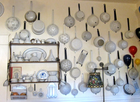enamelware... note funnel collection lower left