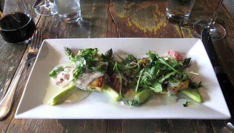 my savory bread pudding with asparagus and prosciutto