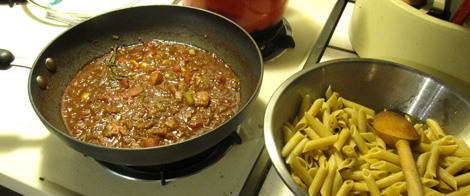 sauce and penne rigate